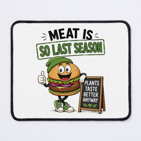 Item preview, Meat Is So Last Season Funny Vegan Burger Plant Based Design. designed and sold by The-T-In-Retro.