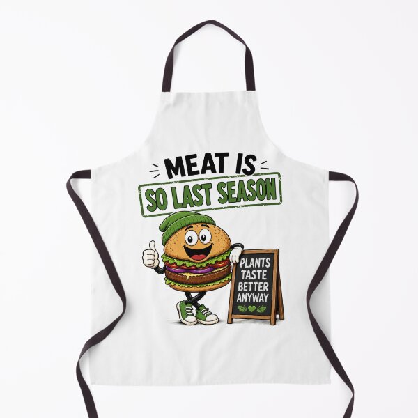 Item preview, Meat Is So Last Season Funny Vegan Burger Plant Based Design. designed and sold by The-T-In-Retro.