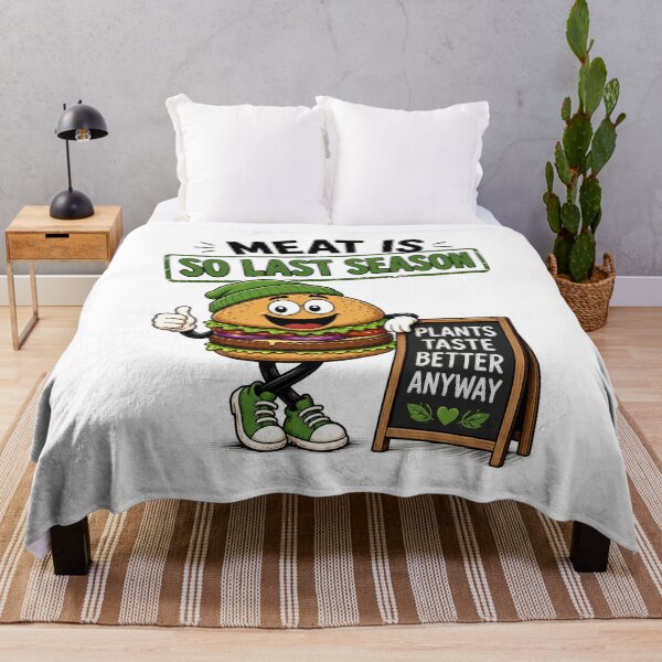 Item preview, Meat Is So Last Season Funny Vegan Burger Plant Based Design. designed and sold by The-T-In-Retro.