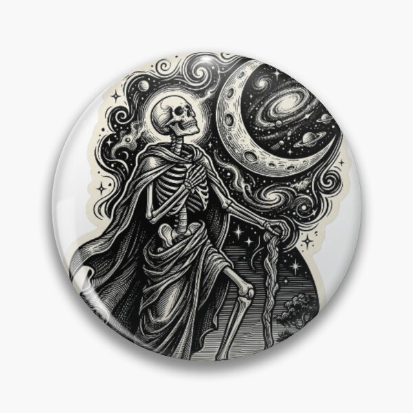 Item preview, Cosmic Skeleton Hermit Tarot Celestial Galaxy Art designed and sold by LUKOWEAR.