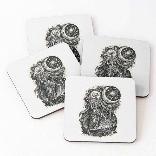 Item preview, Cosmic Skeleton Hermit Tarot Celestial Galaxy Art designed and sold by LUKOWEAR.
