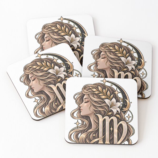 Item preview, Celestial Virgo – Zodiac Woman with Flowers and Moon designed and sold by teamzeta.