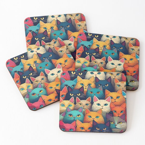 Item preview, A colorful variety of cartoon cats designed and sold by Photopat.