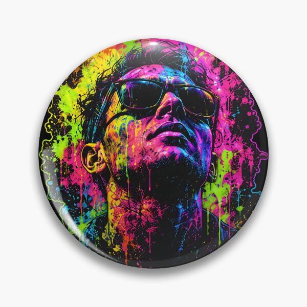 Item preview, Neon Rave Portrait – Psychedelic Graffiti EDM Festival Art designed and sold by RH Design Lab.