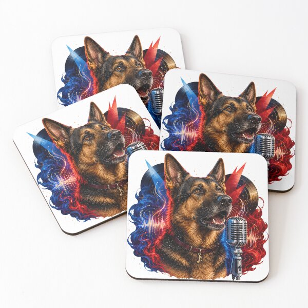 Item preview, German Shepherd Singer Retro Music Art designed and sold by Kolibra.
