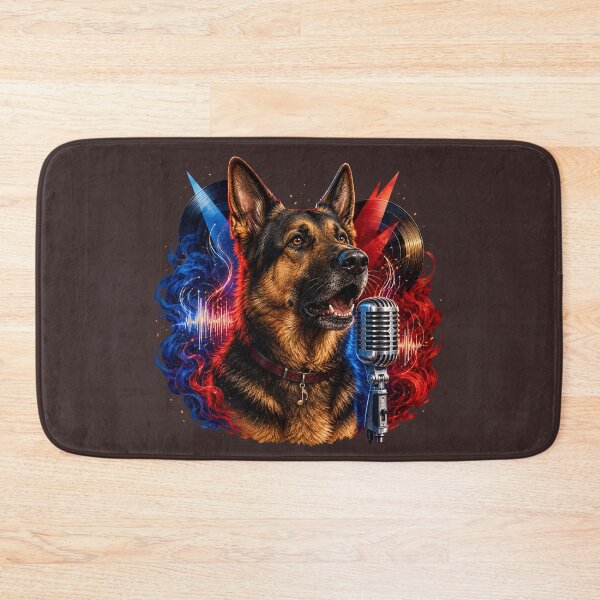 Item preview, German Shepherd Singer Retro Music Art designed and sold by Kolibra.