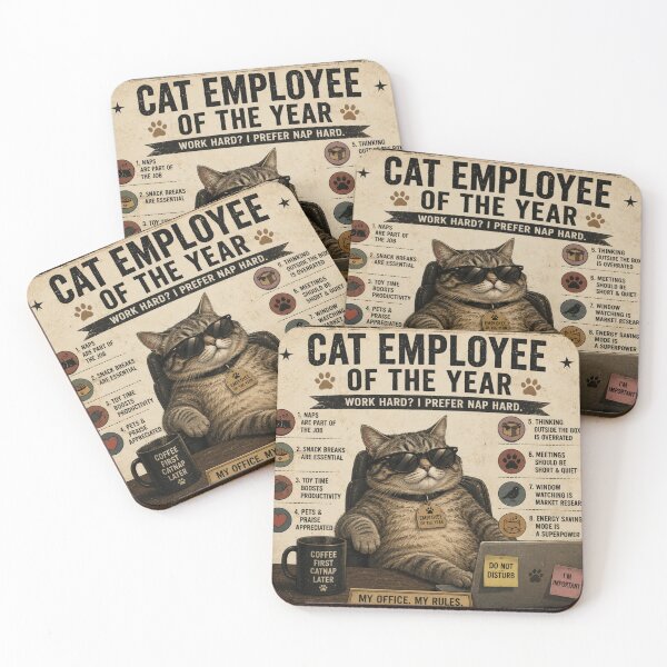 Item preview, Cat Employee of the Year Funny Office Cat Meme designed and sold by CartRex.