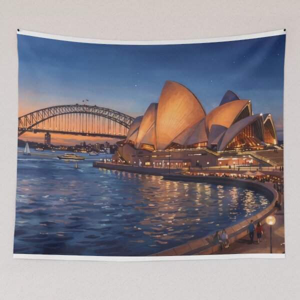 Item preview, Sydney Opera House at Blue Hour designed and sold by RedPeaStudio.