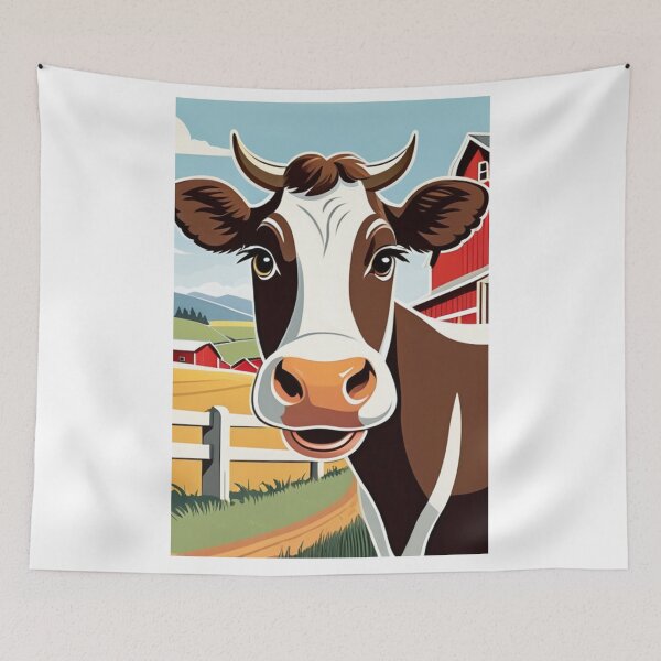 Item preview, Art - Dairy Cow, Rustic and Decorative Vintage Illustration designed and sold by World-Pets.