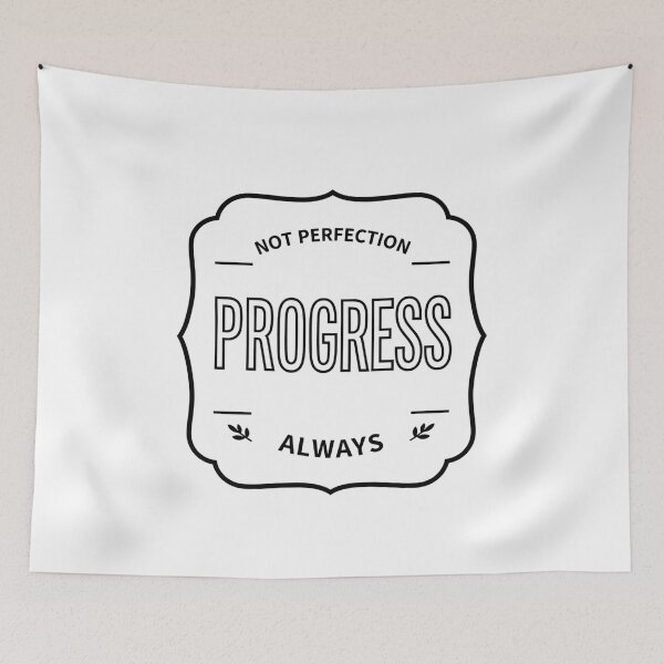 Item preview, Progress Not Perfection Inspirational T-Shirt Design designed and sold by FestivityFinds.