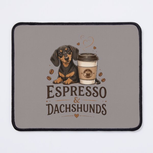 Item preview, Cute Espresso & Dachshund Illustration – Coffee Lover Dog Design designed and sold by EdgeSphere.