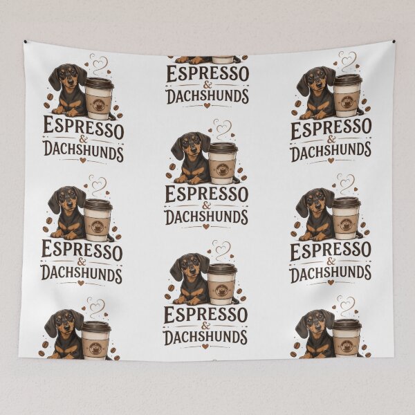 Item preview, Cute Espresso & Dachshund Illustration – Coffee Lover Dog Design designed and sold by EdgeSphere.