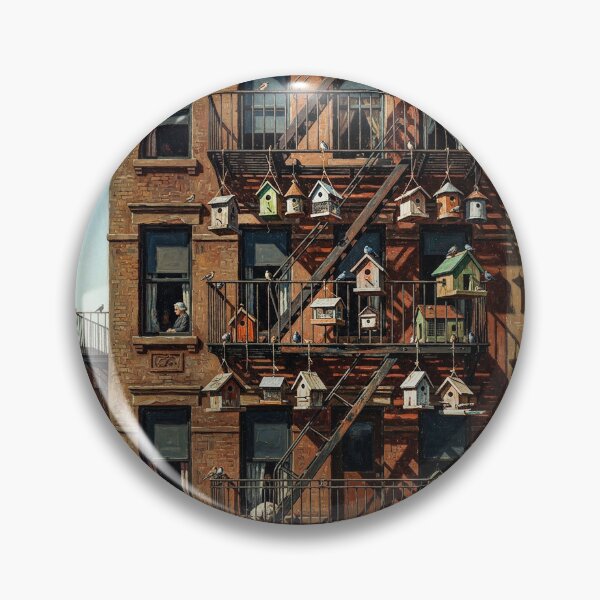 Item preview, City Fire Escapes With Bird Houses And Bird Feeders designed and sold by Home Decor Art.