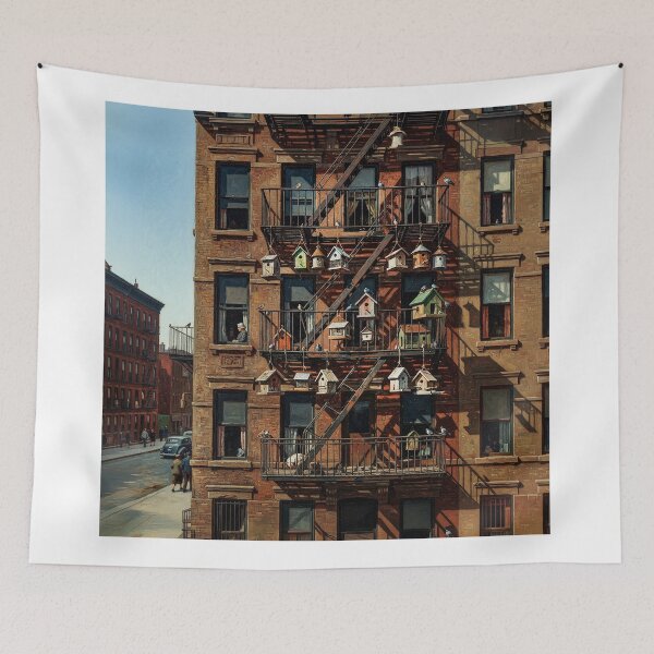 Item preview, City Fire Escapes With Bird Houses And Bird Feeders designed and sold by Home Decor Art.