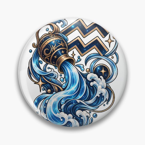 Item preview, Cosmic Waves – Zodiac Symbol Aquarius designed and sold by teamzeta.