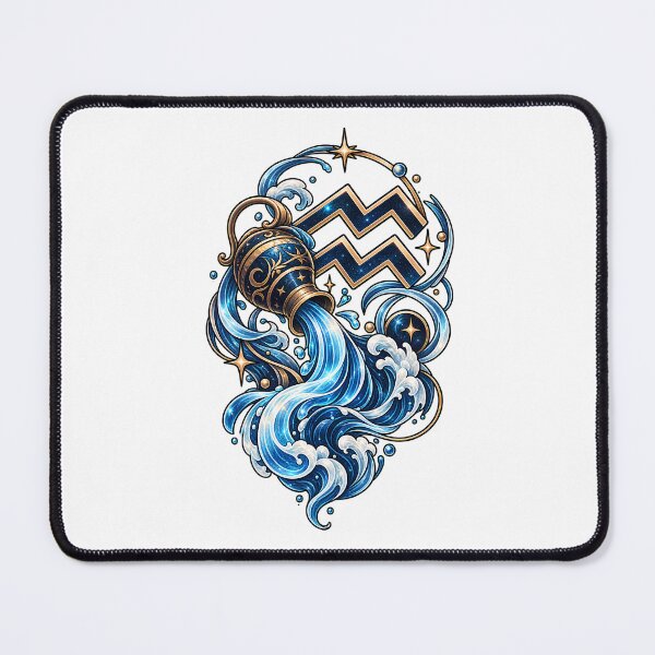 Item preview, Cosmic Waves – Zodiac Symbol Aquarius designed and sold by teamzeta.