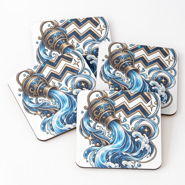 Item preview, Cosmic Waves – Zodiac Symbol Aquarius designed and sold by teamzeta.