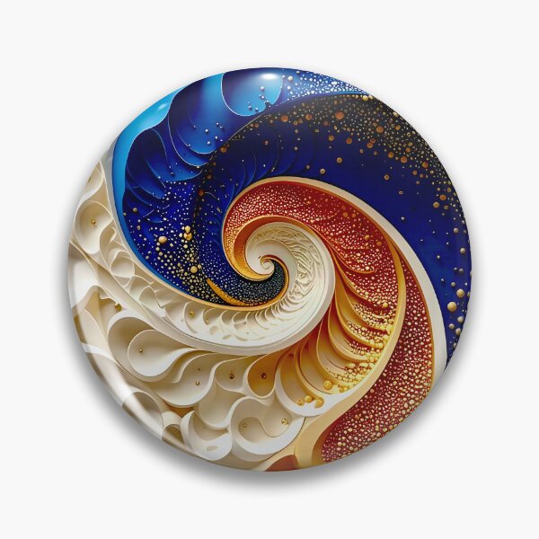 Item preview, Colorful Spiral Design in Blue and Gold designed and sold by Vicky Brago-Mitchell®.
