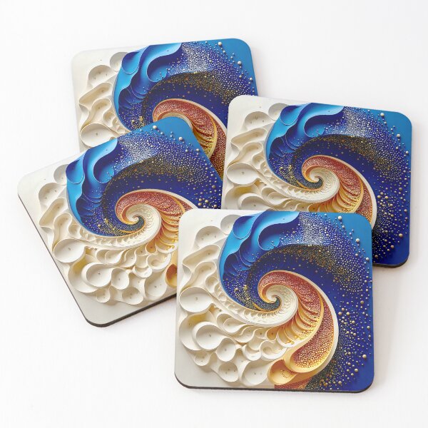 Item preview, Colorful Spiral Design in Blue and Gold designed and sold by Vicky Brago-Mitchell®.
