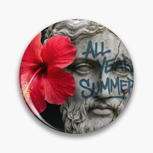 Item preview, "All Year Summer" - Vandalized Classical Statue with Red Hibiscus designed and sold by All Year Summer Co..