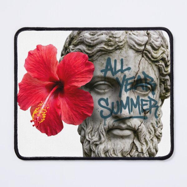 Item preview, "All Year Summer" - Vandalized Classical Statue with Red Hibiscus designed and sold by All Year Summer Co..