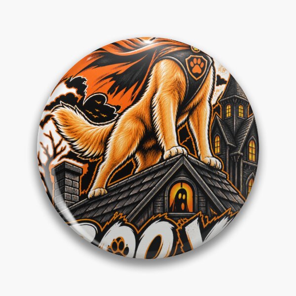 Item preview, Booya Guard Dog On Duty Golden Retriever Halloween Funny Golden Halloween Shirt designed and sold by KnrNazimTHRE4DS.