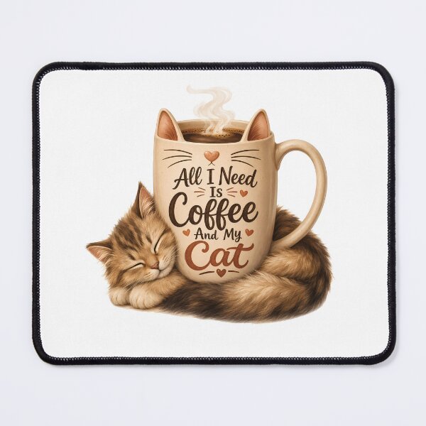 Item preview, Cute Kitten Coffee Mug All I Need Is My Cat designed and sold by BobbyTee Merch.