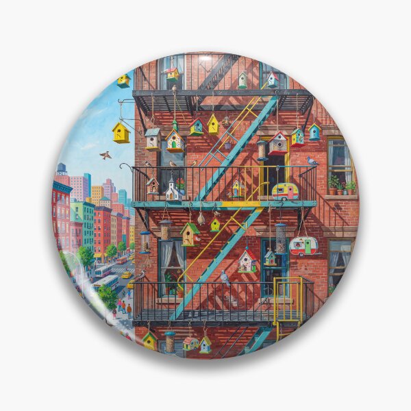 Item preview, City Fire Escapes With Bird Houses Feeders designed and sold by Home Decor Art.