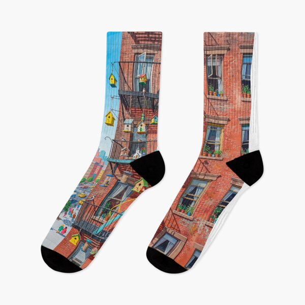 Item preview, City Fire Escapes With Bird Houses Feeders designed and sold by Home Decor Art.