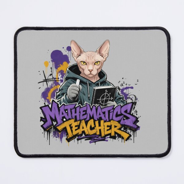 Item preview, Mathematics Teacher Sphynx Cat Graffiti Street Art T-Shirt | Funny Math Professor Cat STEM Teacher Gift designed and sold by illeN-Art-World.