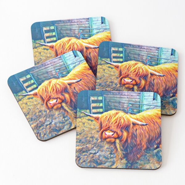 Item preview, Highland cow vibrant portrait designed and sold by Astute-Artio-Photography.