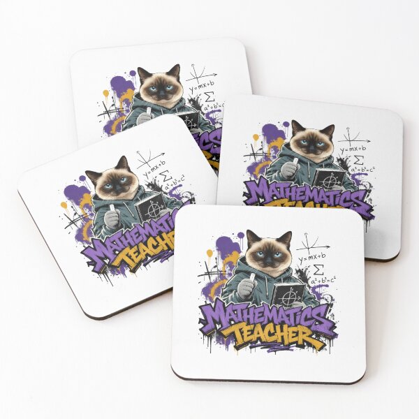Item preview, Mathematics Teacher Siamese Cat Graffiti Street Art T-Shirt | Funny Math Professor Cat STEM Teacher Gift designed and sold by illeN-Art-World.