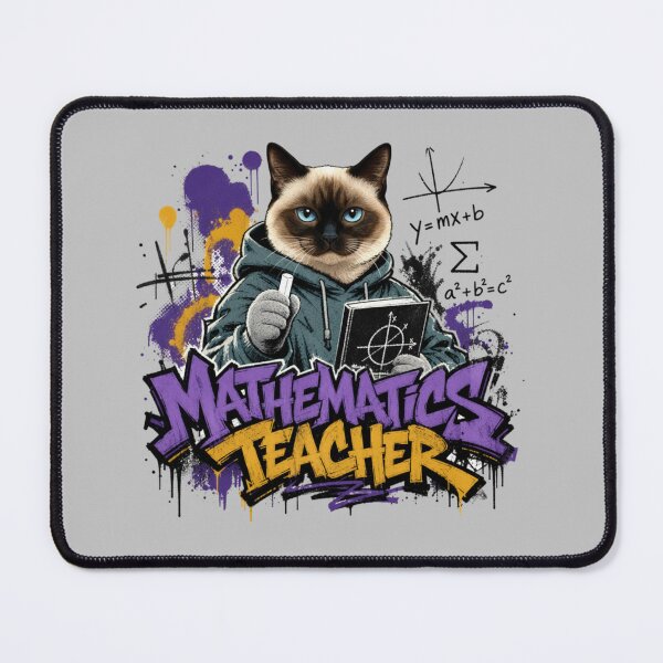 Item preview, Mathematics Teacher Siamese Cat Graffiti Street Art T-Shirt | Funny Math Professor Cat STEM Teacher Gift designed and sold by illeN-Art-World.