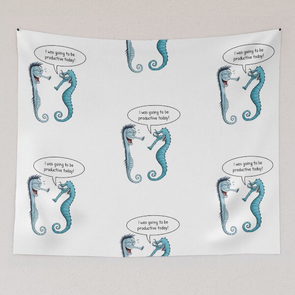 Item preview, Funny Seahorse Productivity Procrastination designed and sold by FMproject.