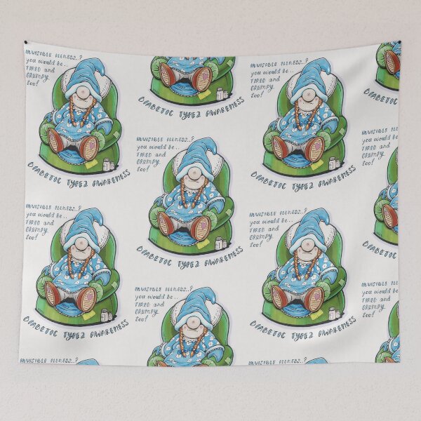 Item preview, diabetic type 2 awareness gnome female designed and sold by Worldofward48.