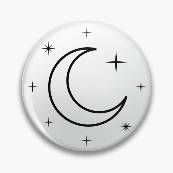 Item preview, Celestial Crescent Moon & Starbursts Minimalist Line Art designed and sold by VibeShift Studio.