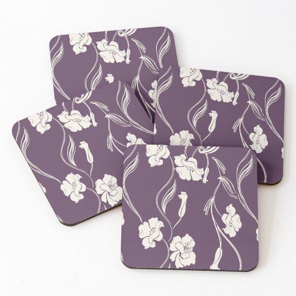 Item preview, Aubergine Minimalist Floral Vine Pattern designed and sold by Aniko Tulipan.