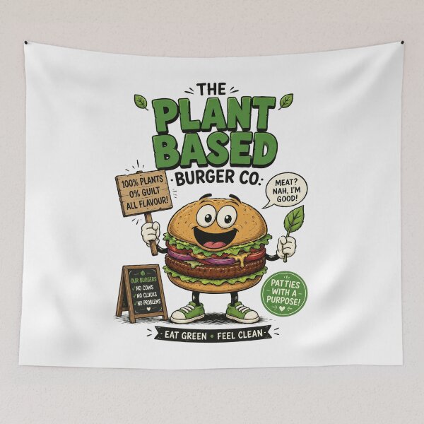 Item preview, Plant Based Burger Co Funny Vegan Food Lover Design. designed and sold by The-T-In-Retro.