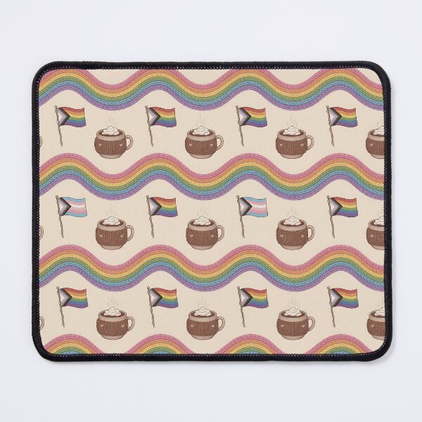 Item preview, Cozy Pride Coffee & Rainbow Knitted Pattern – LGBTQ+ Winter Aesthetic designed and sold by ZhivanCrimson.