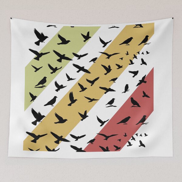 Item preview, Retro Vintage Birds Flight Silhouette Art designed and sold by StudioAyinla.