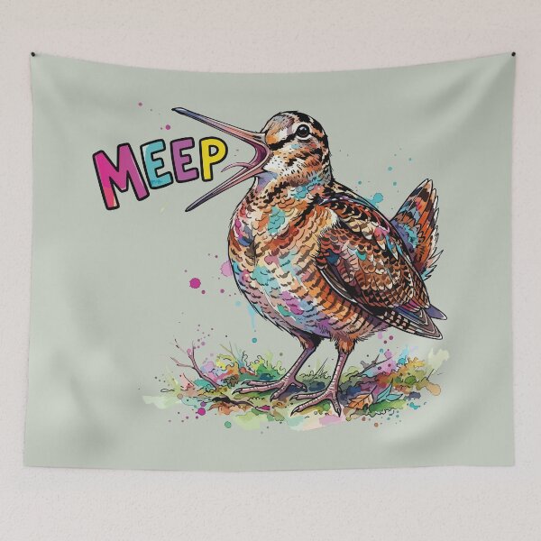 Item preview, Funny Watercolor Woodcock Bird Meep Meme Art designed and sold by chriswo-design.