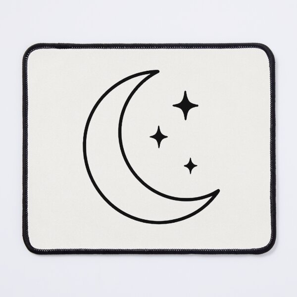 Item preview, Minimalist Crescent Moon and Stars Celestial Line Art designed and sold by VibeShift Studio.
