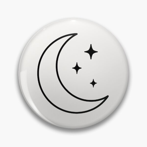 Item preview, Minimalist Crescent Moon and Stars Celestial Line Art designed and sold by VibeShift Studio.