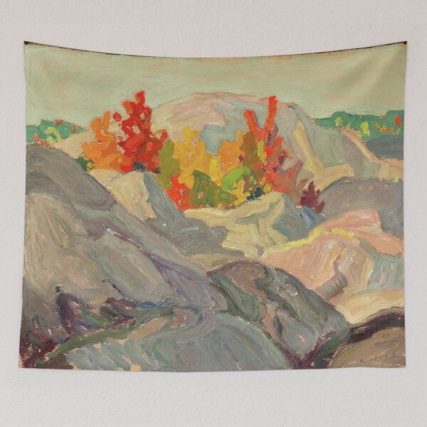 Item preview, Autumn Foliage Against Grey Rock designed and sold by tomorrowsart.