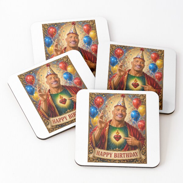 Item preview, Dwayne johnson the rock birthday saint celebrity  funny meme holy prank weird designed and sold by CheeseBlueprint.