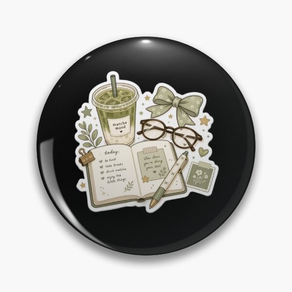 Item preview, Matcha Mood Journal Aesthetic Coquette Green Study designed and sold by FestivityFinds.