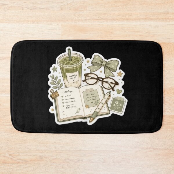 Item preview, Matcha Mood Journal Aesthetic Coquette Green Study designed and sold by FestivityFinds.
