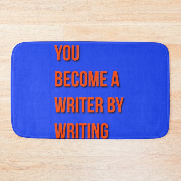 Item preview, You Become a Writer by Writing Orange Typography Quote designed and sold by Creations by lyne.