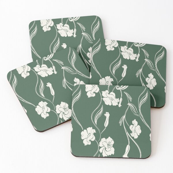 Item preview, Forest Green Minimalist Floral Vine Pattern designed and sold by Aniko Tulipan.