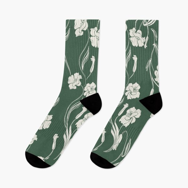 Item preview, Forest Green Minimalist Floral Vine Pattern designed and sold by Aniko Tulipan.